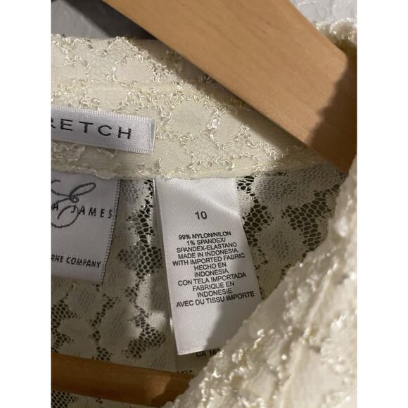 Emma James Women Top Size 10 White Nylon Button Up Stretch Lined Fairy Victorian - Picture 5 of 10